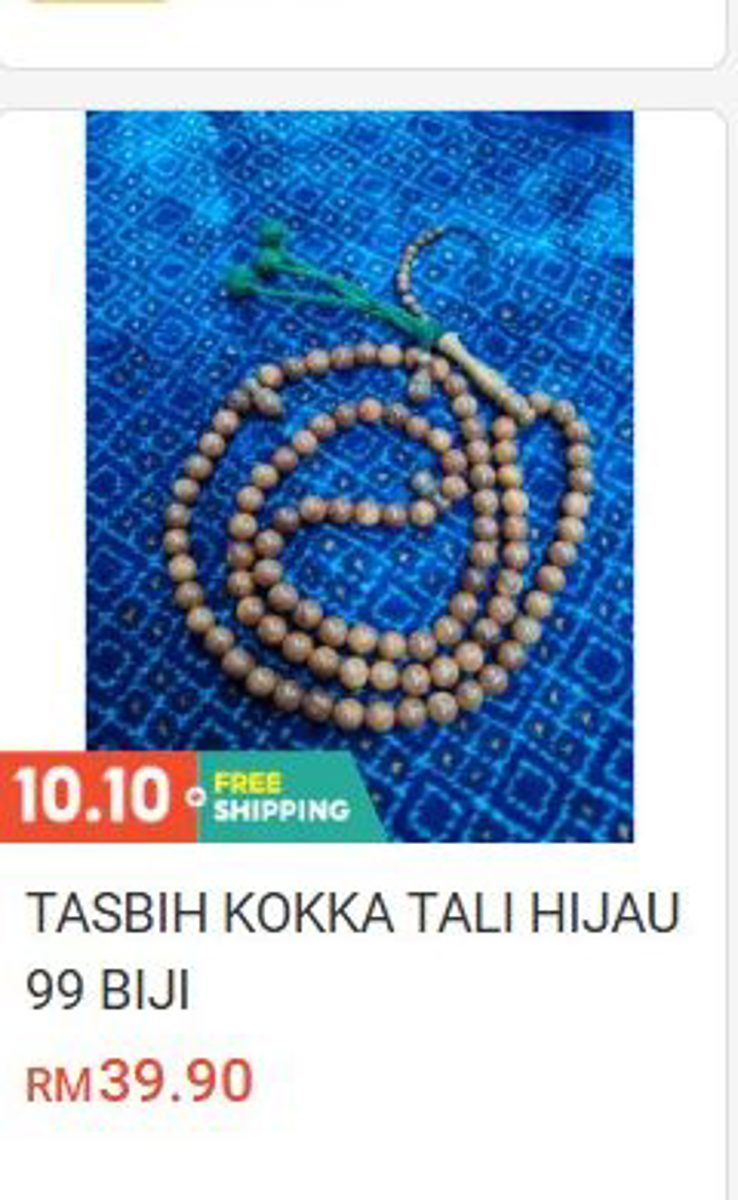Tasbih Kokka Green String 99 Beads Tasbih