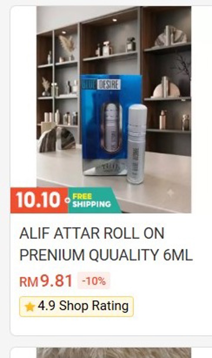 Alif Attar Roll-On Premium Quality 6ml Perfume & Attar