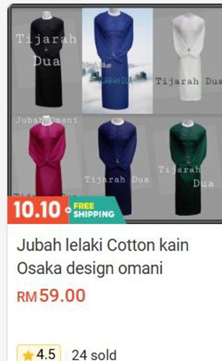 Jubah Lelaki Cotton Osaka Fabric (Omani Design) Clothing