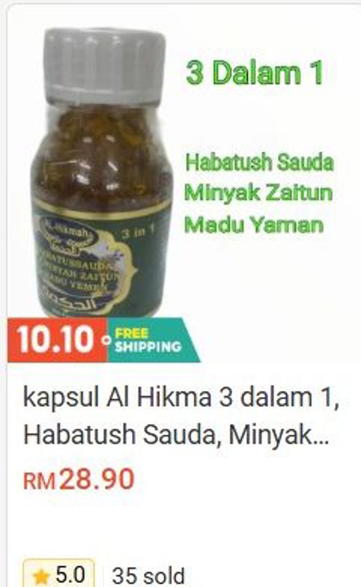 Kapsul Al Hikma 3 in 1 (Habatush Sauda and Oils) Herbal & Health