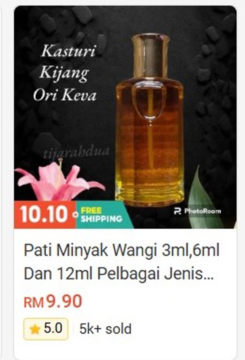 Pati Minyak Wangi 3ml, 6ml and 12ml (Various Types) Perfume & Attar