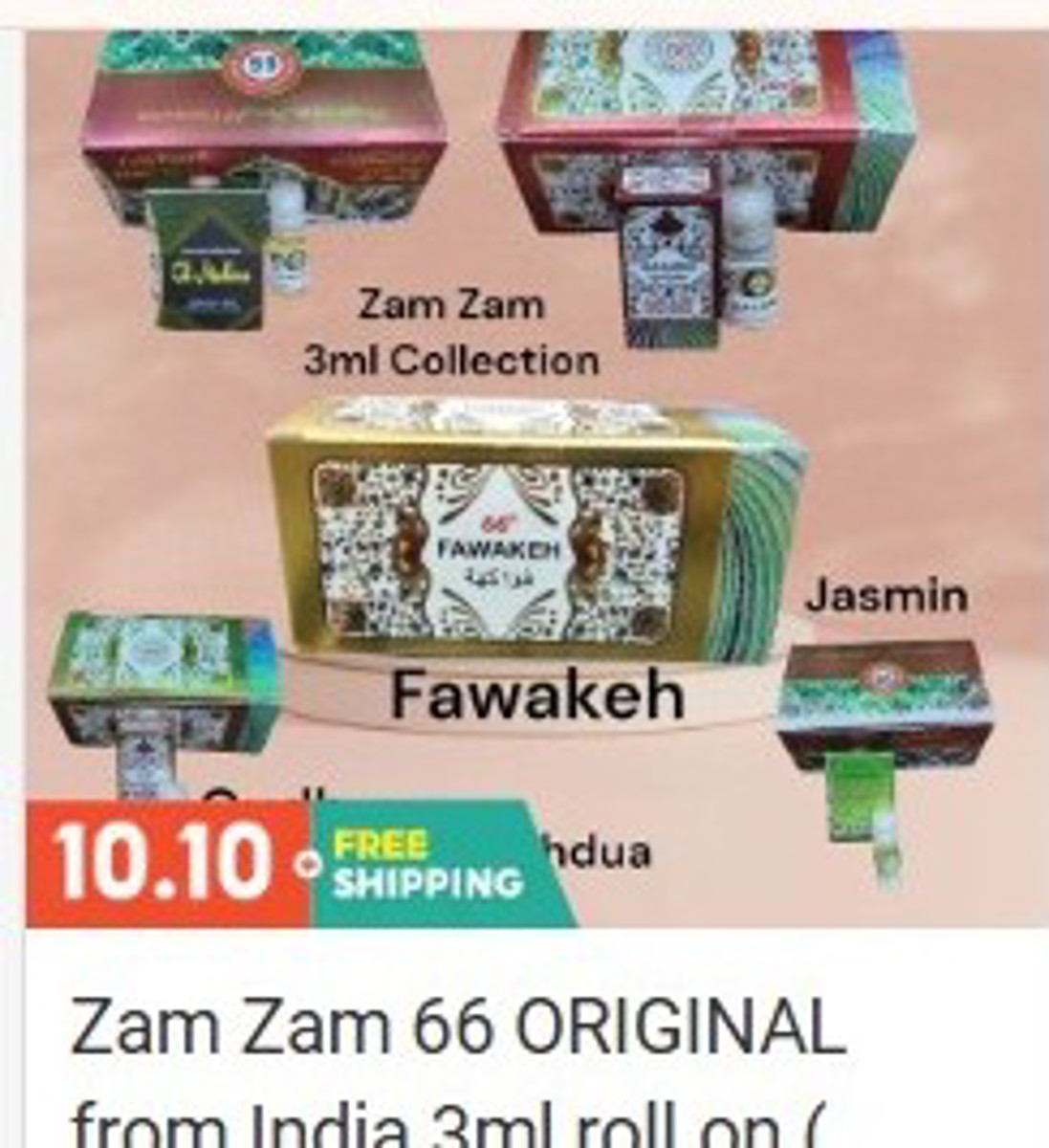 Zam Zam 66 Roll-On 3ml (Original from India) Perfume & Attar
