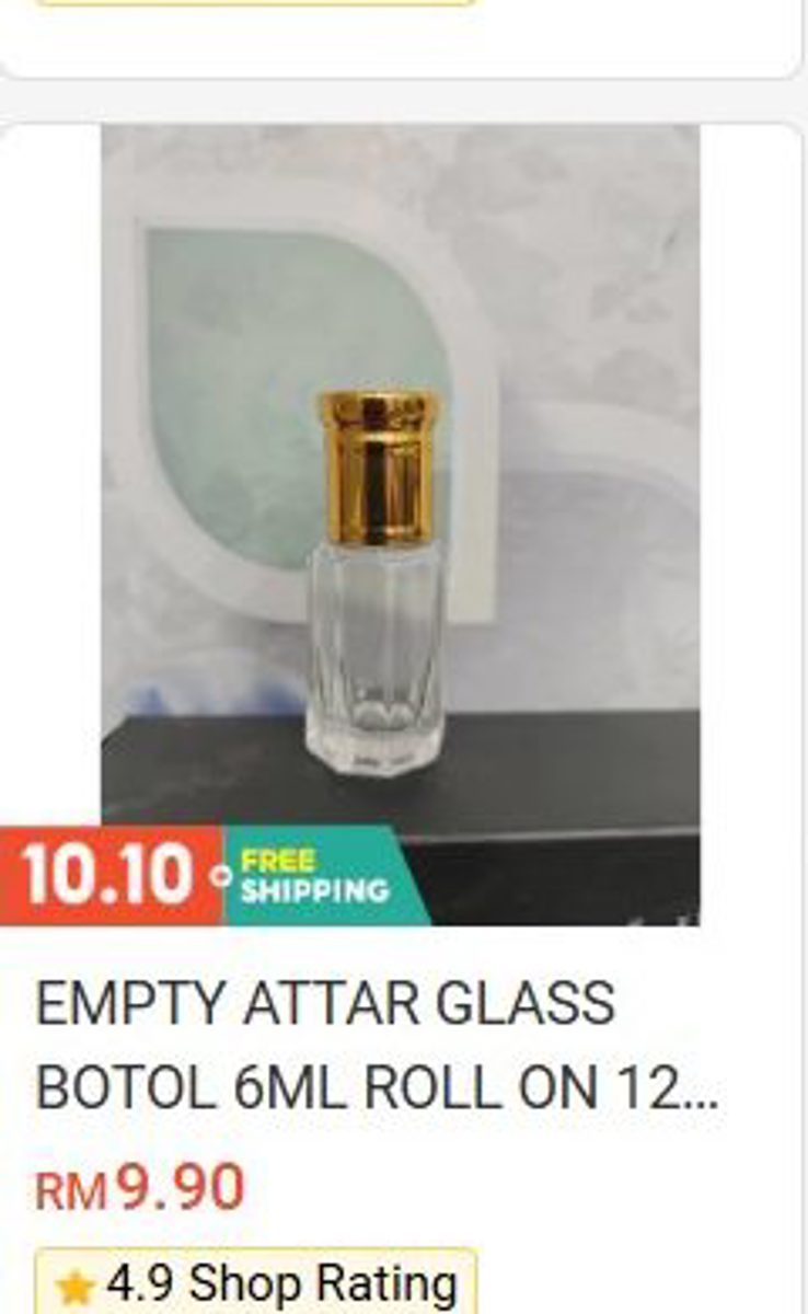 Empty Attar Glass Bottle 6ml Roll-On Empty Bottles