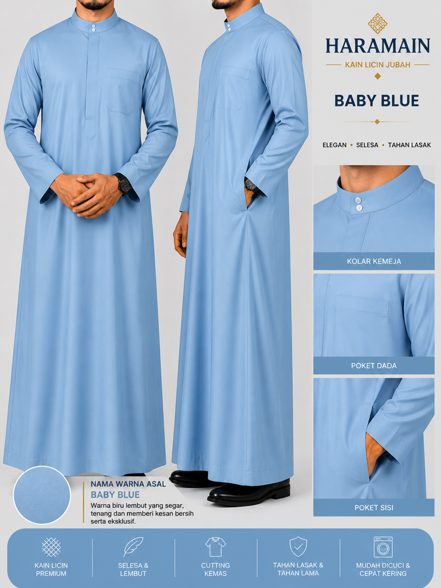 Haramain  Jubah Haramain Licin  Clothing