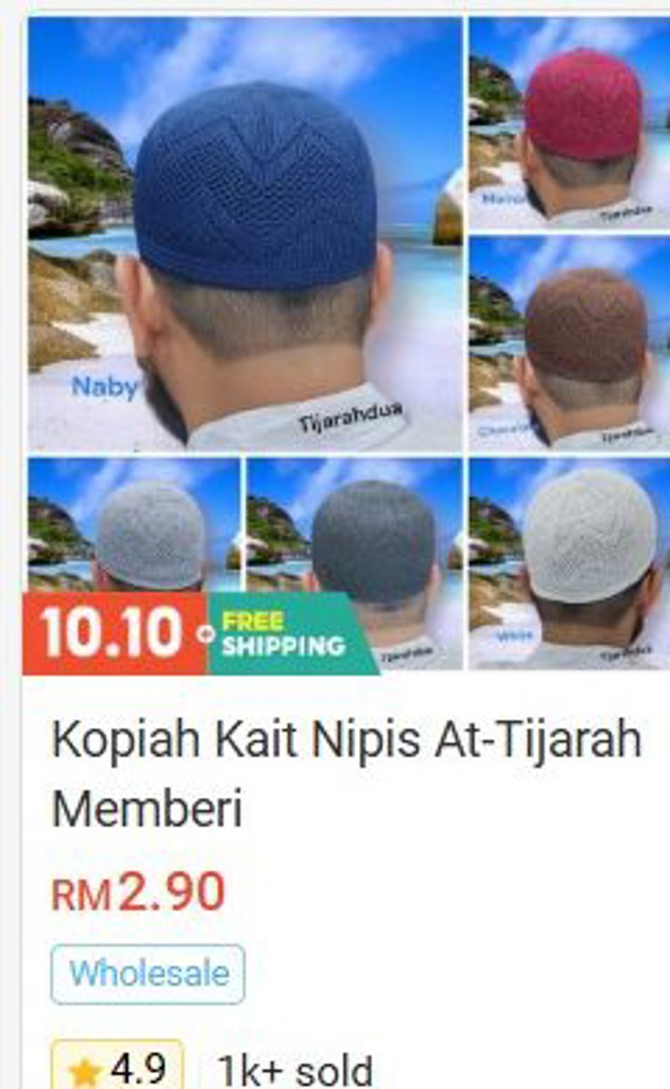 Kopiah Kait Nipis At-Tijarah Kopiah