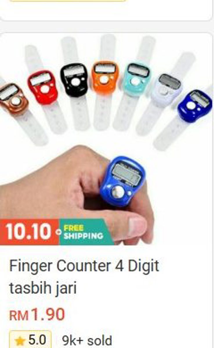 Finger Counter 4-Digit Tasbih Jari Tasbih