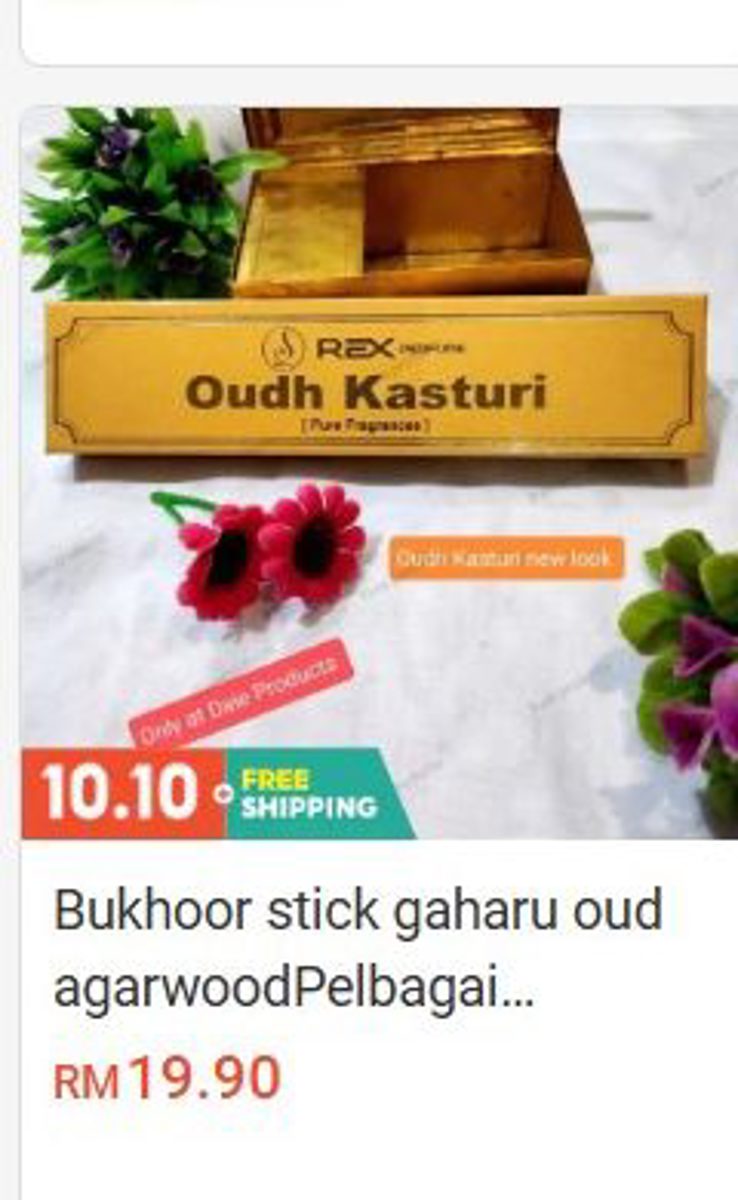 Bukhoor Stick - Gaharu / Oud (Agarwood) Perfume & Attar