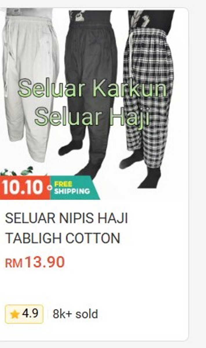 Seluar Nipis Haji Tabligh Cotton