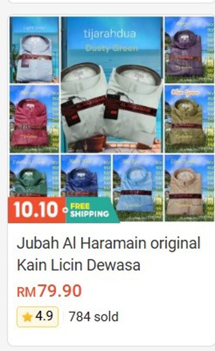 Jubah Al Haramain Original Plain Fabric (Adult) Clothing