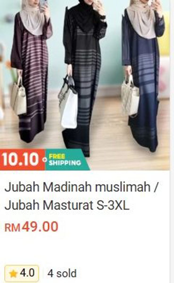 Jubah Madinah Muslimah / Jubah Masturat (S-3XL) Clothing