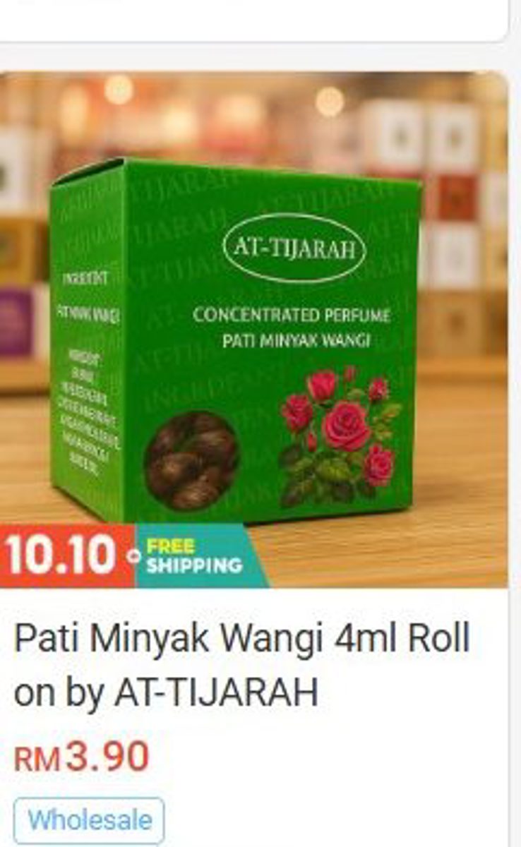 Pati Minyak Wangi 4ml Roll-On by At-Tijarah Perfume & Attar