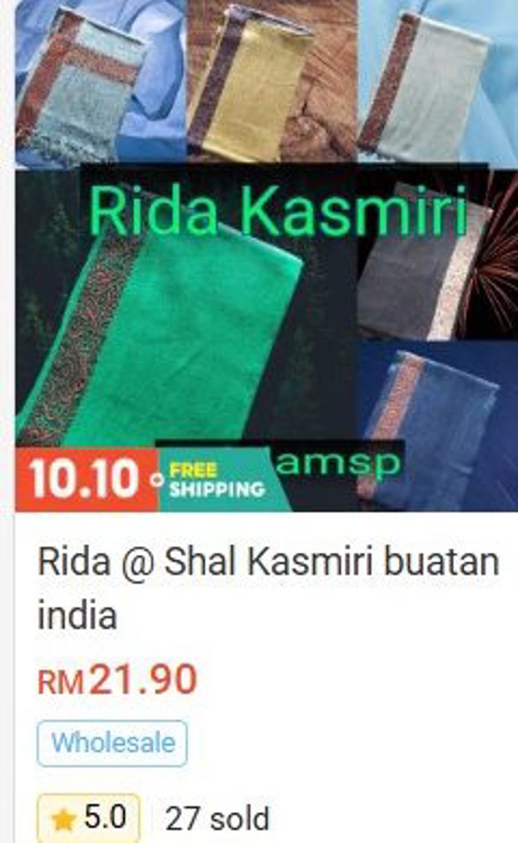 Rida / Shal Kasmiri (Made in India) Rida & Shawl